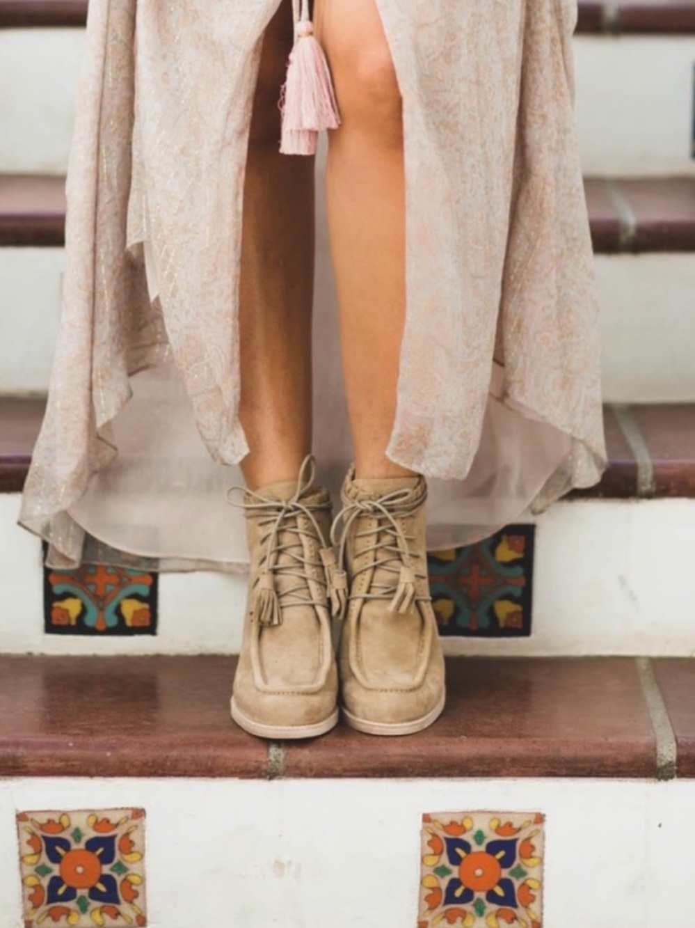 Stuart Weitzman Tan Wallawalla Suede Lace-Up Ankle Boots